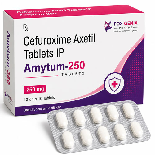 Cefuroxime Axetil Tablets IP Amytum-250 Manufacturers in Baddi