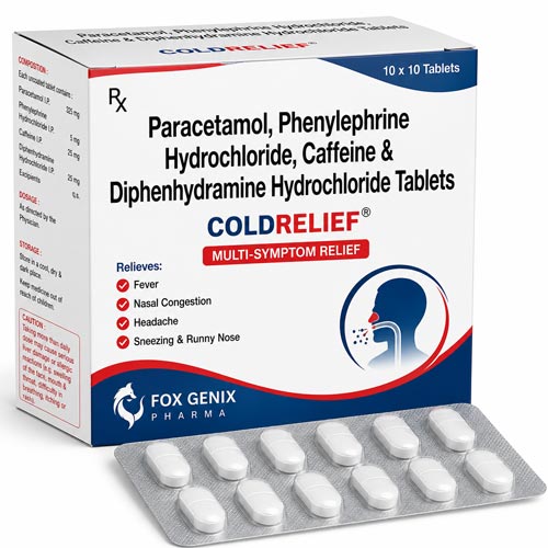 Paracetamol, Phenylephrine Hydrochloride, Caffeine & Diphenhydramine Hydrochloride Tablets Suppliers in Thane