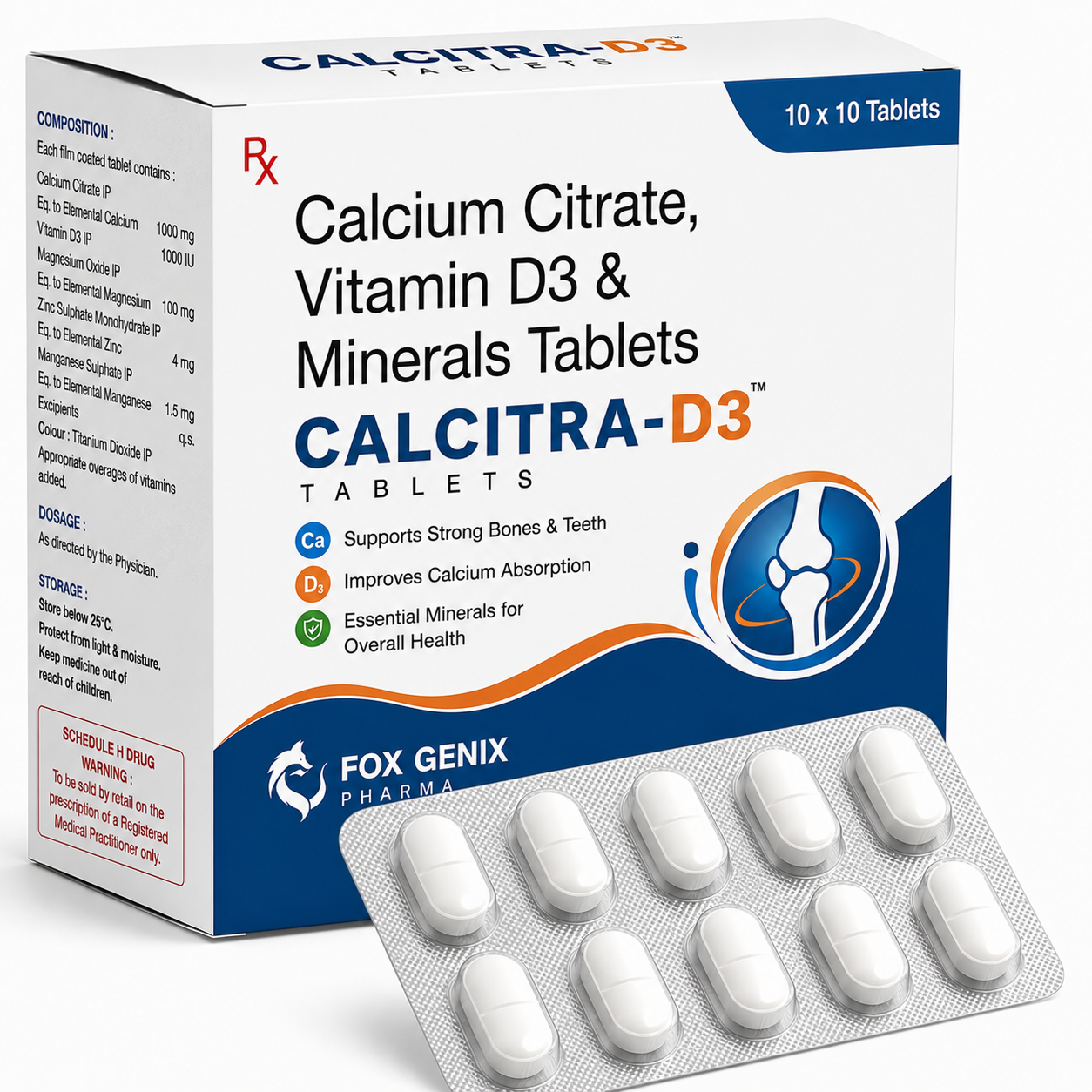 Calcium Citrate, Vitamin D3 & Minerals Tablets Suppliers in Thane