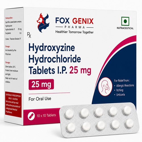 Hydroxyzine Hydrochloride Tablets I.P. 25 mg. Suppliers in Thane