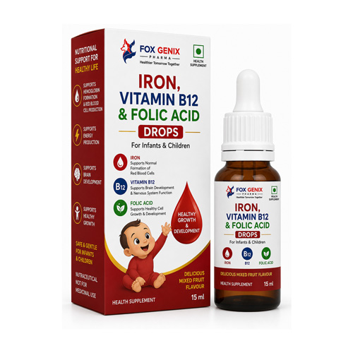 Iron, Vitamin B12 and Folic Acid Drops Suppliers in Thane