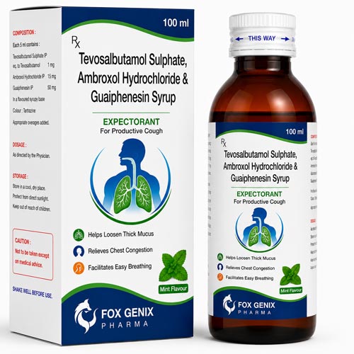 Tevosalbutamol Sulphate, Ambroxol Hydrochloride & Guaiphenesin Syrup Suppliers in Thane