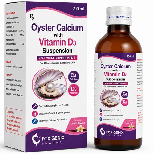Oyster Calcium with Vitamin D3 Suspension Suppliers in Thane