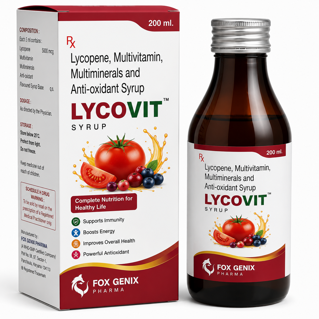Lycopene, Multivitamin, Multiminerals and Anti-oxidant Syrup Suppliers in Thane