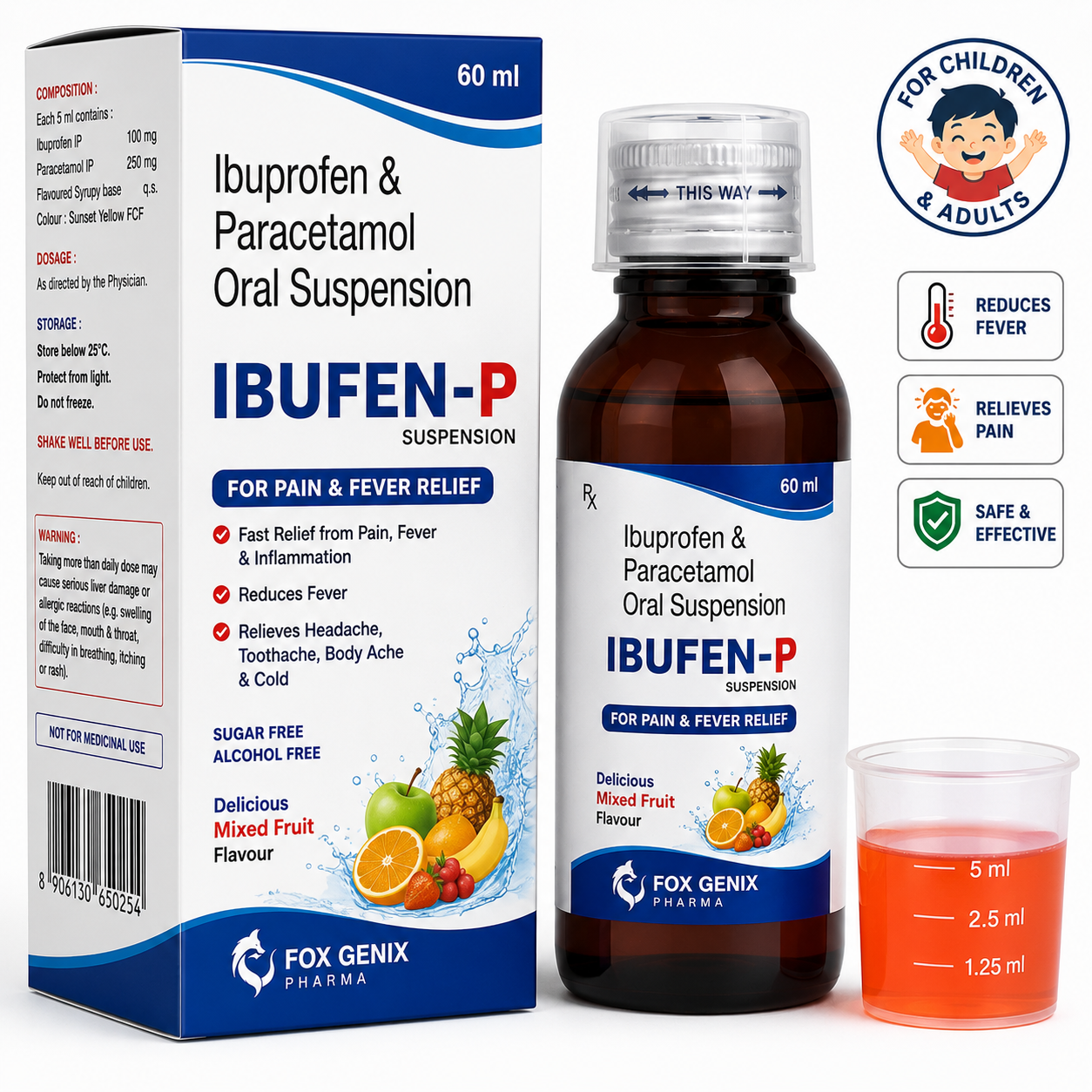  Ibuprofen & Paracetamol Oral Suspension Suppliers in Thane