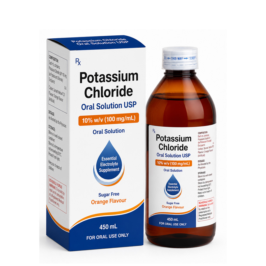 Potassium Chloride Oral Solution USP Manufacturers in Baddi