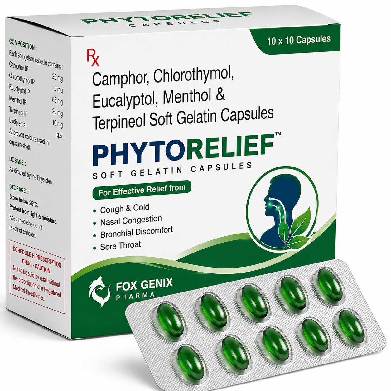 Camphor, Chlorothymol, Eucalyptol, Menthol & Terpineol Soft Gelatin Capsules Suppliers in Thane