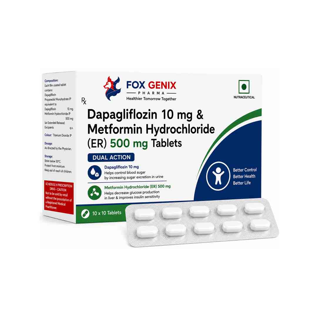 Dapagliflozin 10 mg & Metformin Hydrochloride (ER) 500 mg Tablets Suppliers in Thane