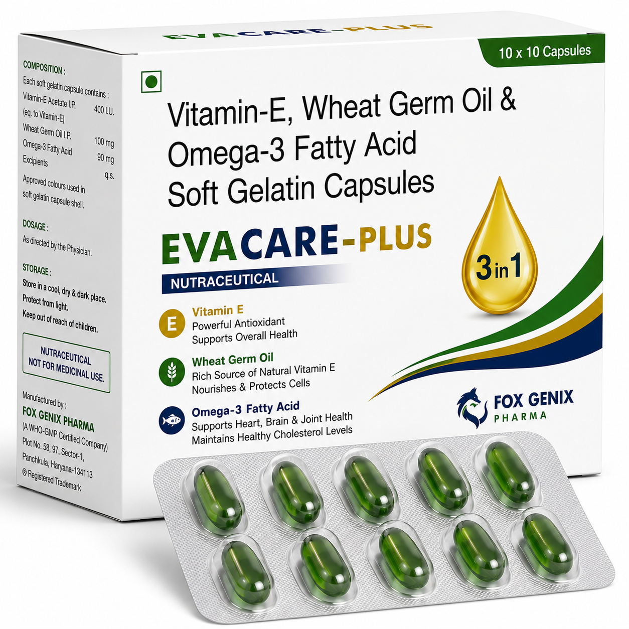 Vitamin E, Wheat Germ Oil & Omega-3 Fatty Acid Soft Gel Capsules Suppliers in Thane