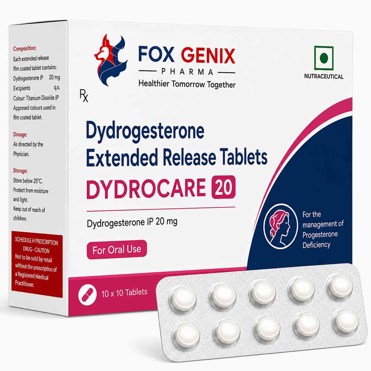 Dydrogesterone Extended Release Tablets DYDROCARE 20mg Suppliers in Thane