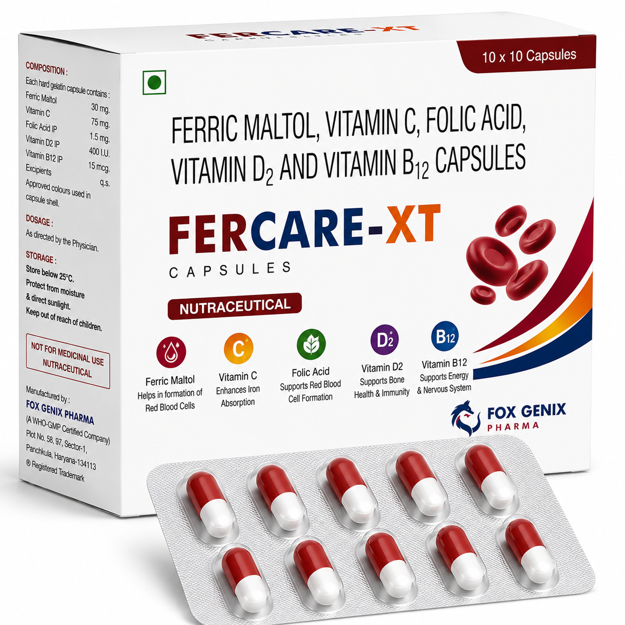 FERRIC MALTOL, VITAMIN C, FOLIC ACID, VITAMIN D2 AND VITAMIN B12 CAPSULE Suppliers in Thane