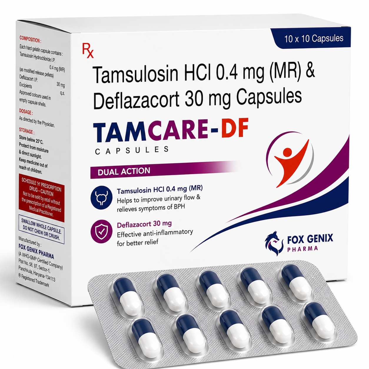 Tamsulosin HCl 0.4 mg (MR) sand Deflazacort 30 mg Capsules Suppliers in Thane