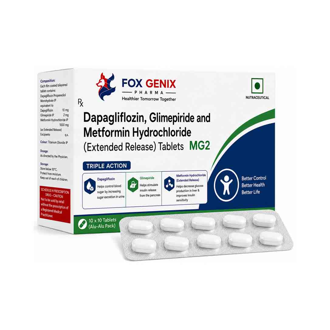 Dapagliflozin, Glimepiride and Metformin Hydrochloride (Extended Release) Tablets MG2 Suppliers in Thane