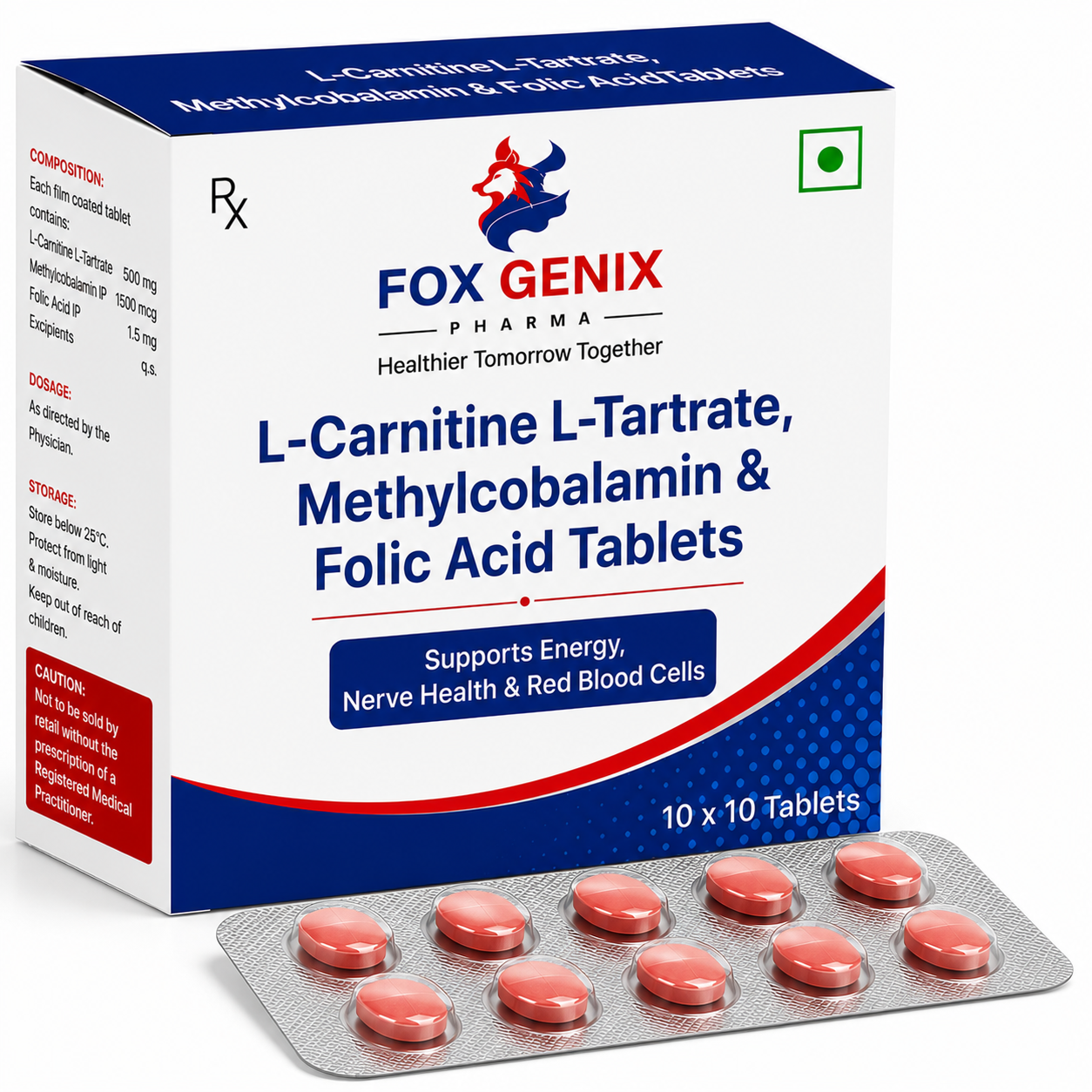 L-Carnitine L-Tartrate, Methylcobalamin & Folic Acid Tablets Suppliers in Thane