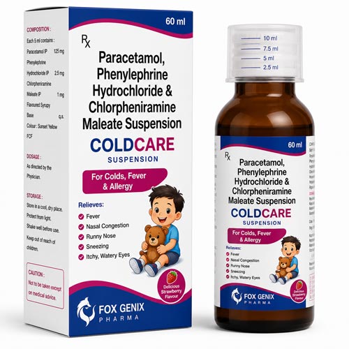 Paracetamol, Phenylephrine Hydrochloride & Chlopheniramine Maleate Suspension 60ml Suppliers in Thane