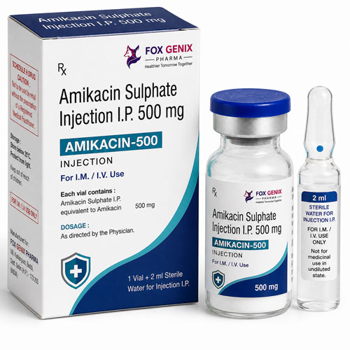 Amikacin Sulphate Injection I.P.500mg Manufacturers in Baddi