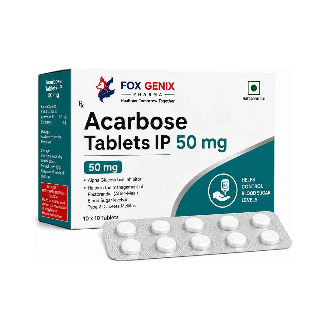 Acarbose Tablets IP 50mg. Suppliers in Thane