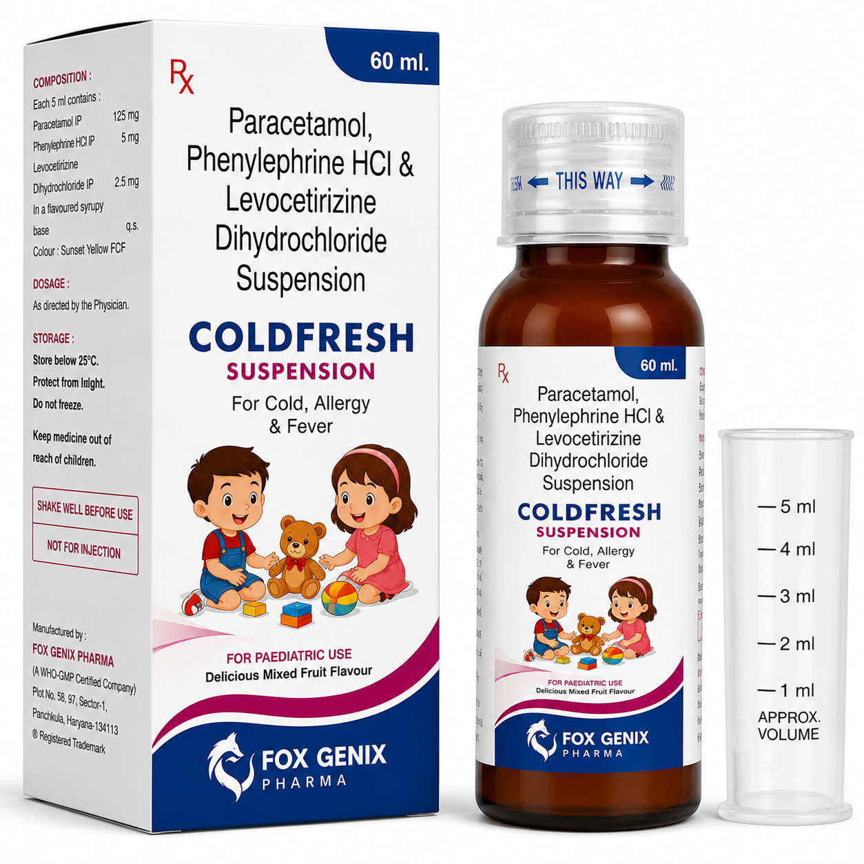 Paracetamol, Phenylephrine HCI & Levocetirizine Dihydrochloride Suspension Suppliers in Thane